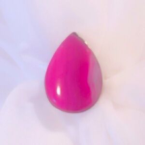 925 Solid Sterling Silver Pink Lace Agate Teardrop Ring